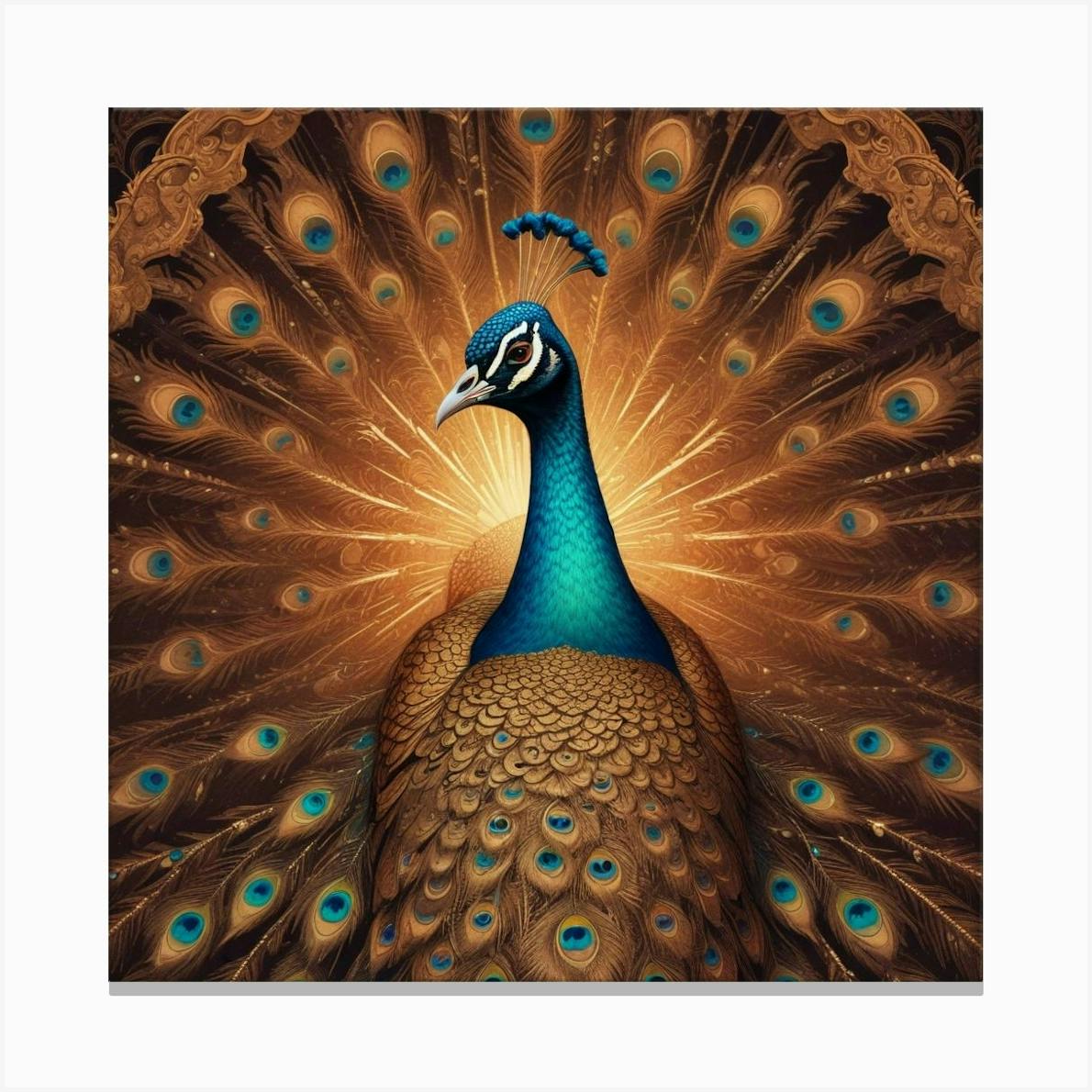 画材 Peacockesque 3D Blue Peacock ZHU7206 Wallpaper Wall Mural Removable Self