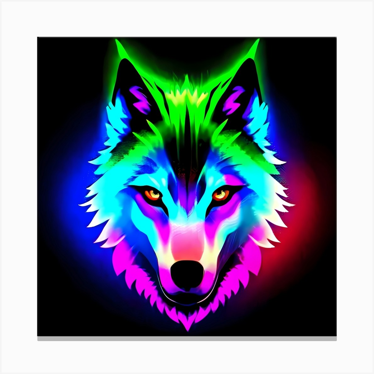 Neon Wolf, Neon Wolf Art, Neon Wolf Art, Neon Wolf, Neon Wolf Canvas 