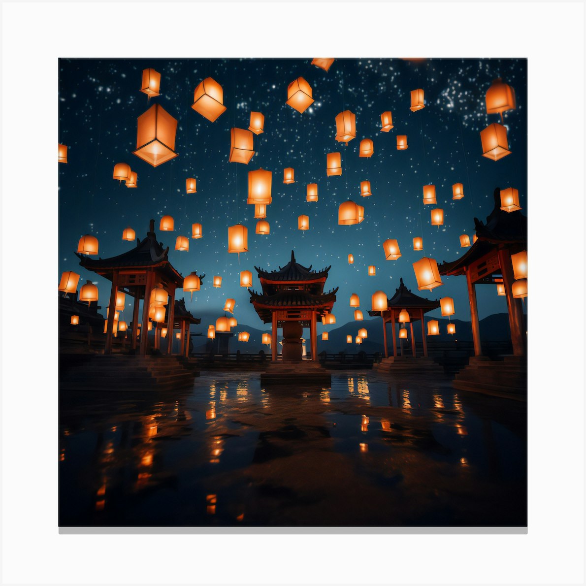 Lanterns In The Sky. Moonlit Mosaic The Dance of Lanterns, and the
