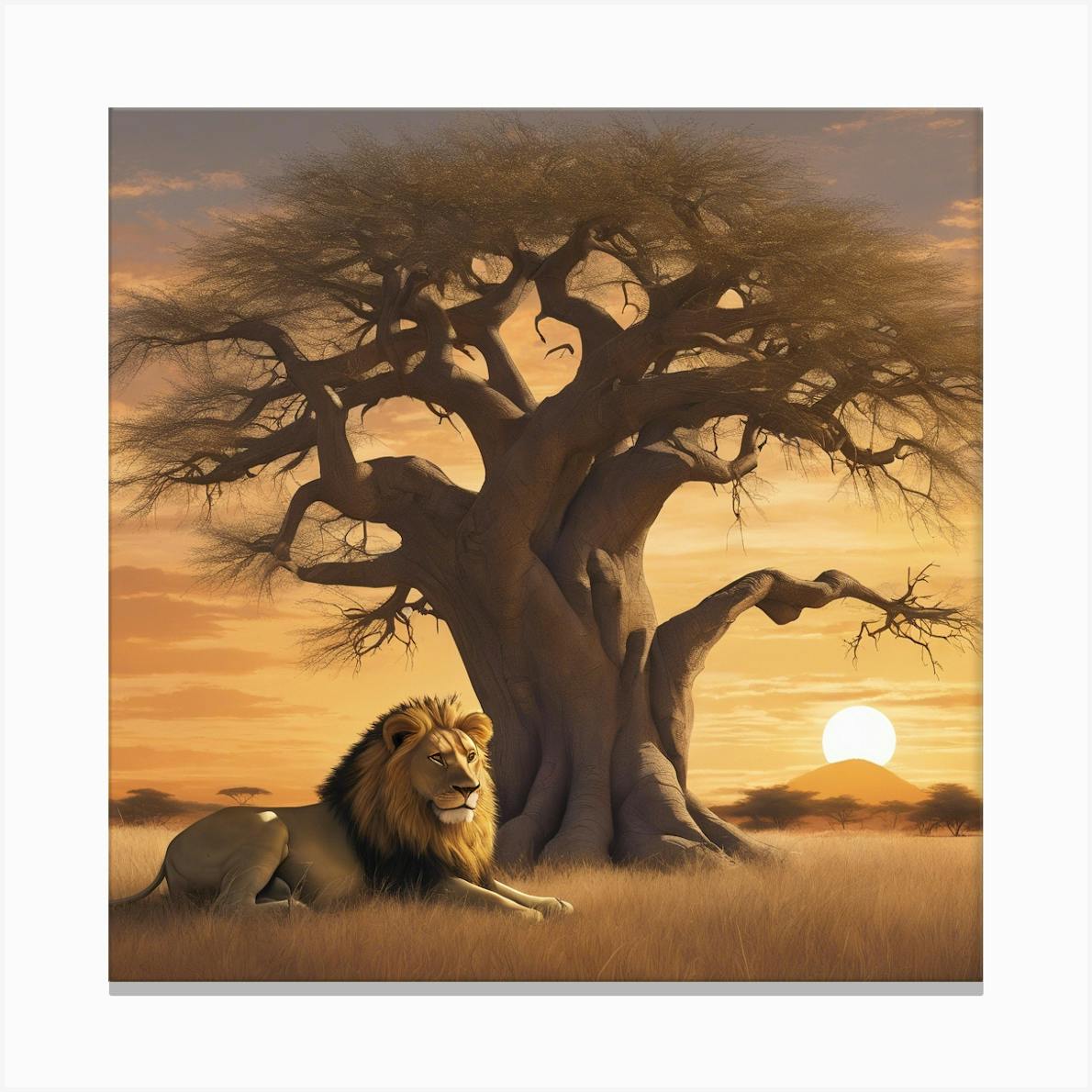 ARTCANVAS Lionesses In shops African Savannah Canvas Art Print