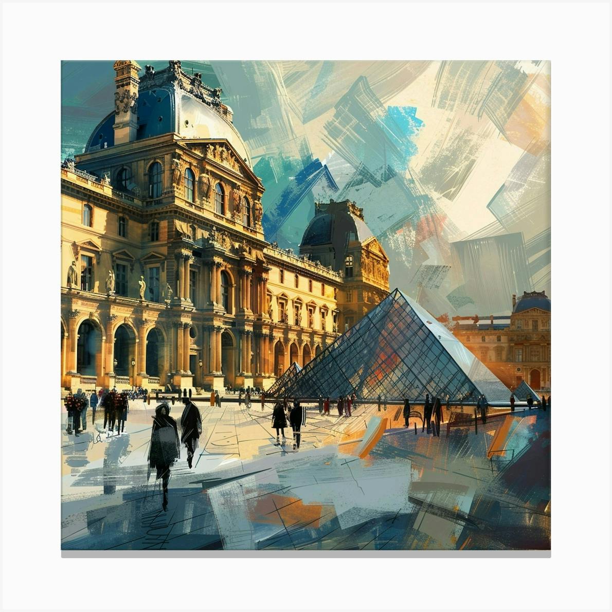 A Louvre Museum In Paris Hand Drawn Sketch Illus 1719915098