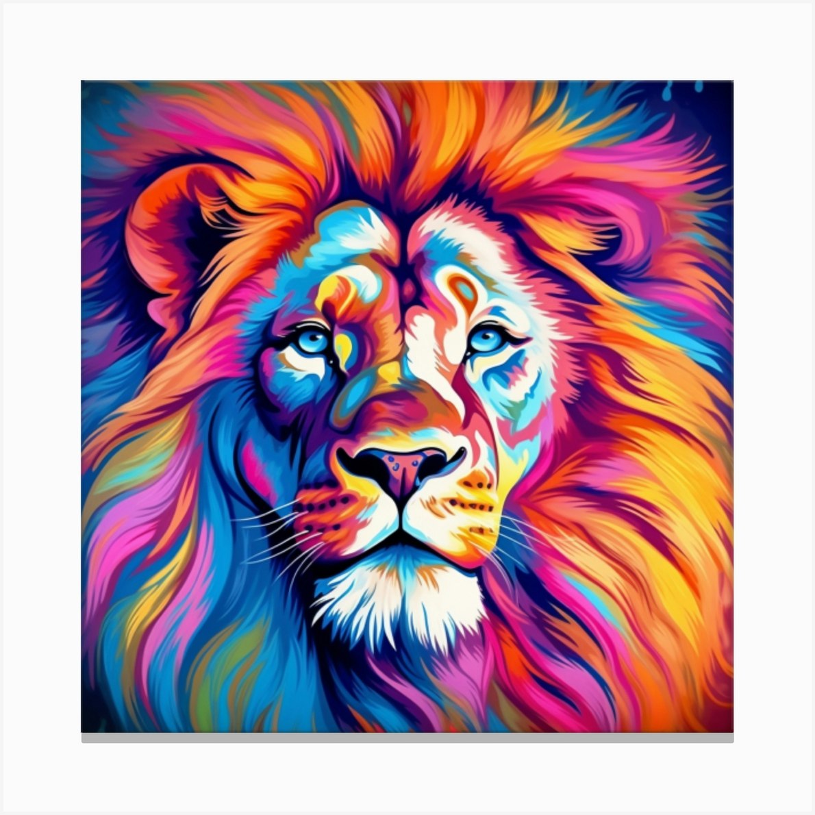 Lion Painting Canvas Print by Prospered AI Designs - Fy