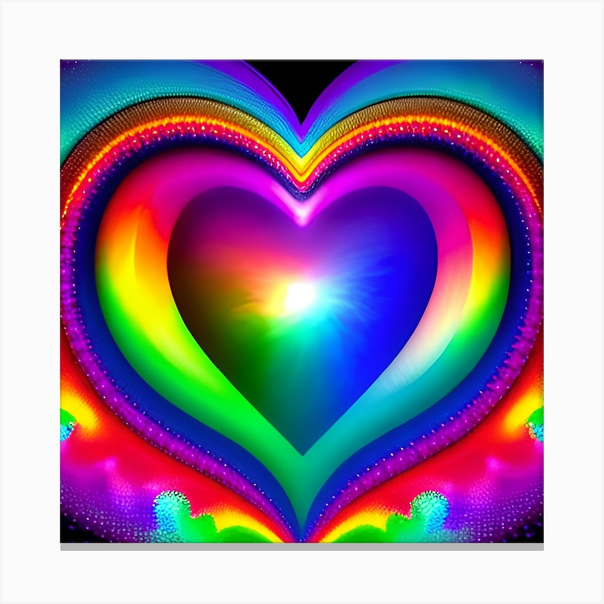 Rainbow Love Heart Symbol 16 Canvas Print by StrangeForce - Fy