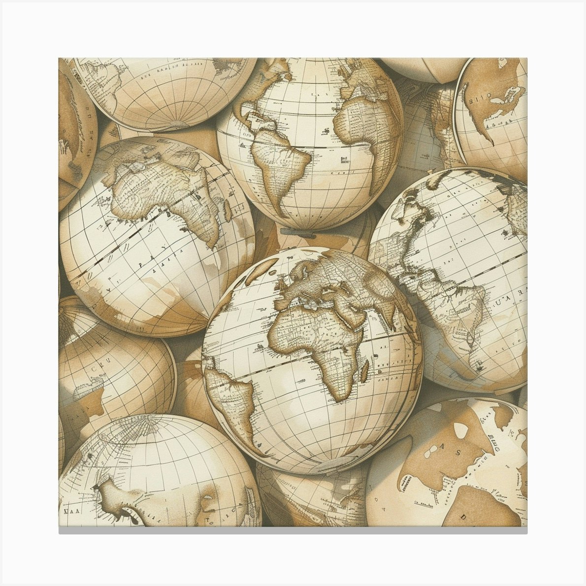 Old World Globes Canvas Print by David Arts - Fy