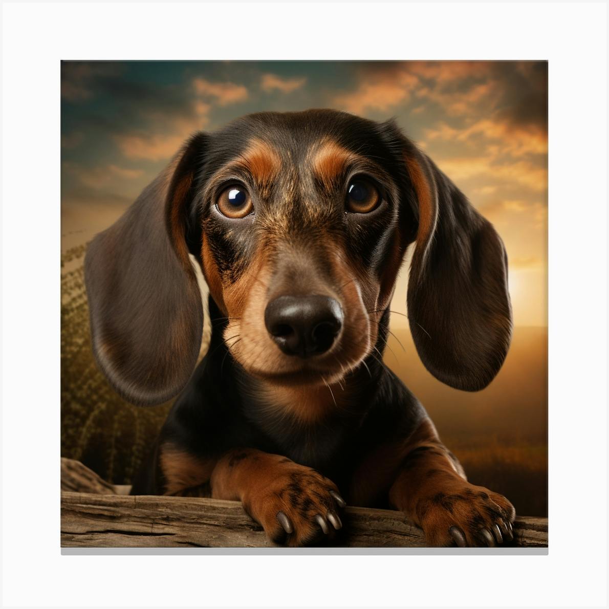 Dachshund Dog Art Print by David Arts Fy