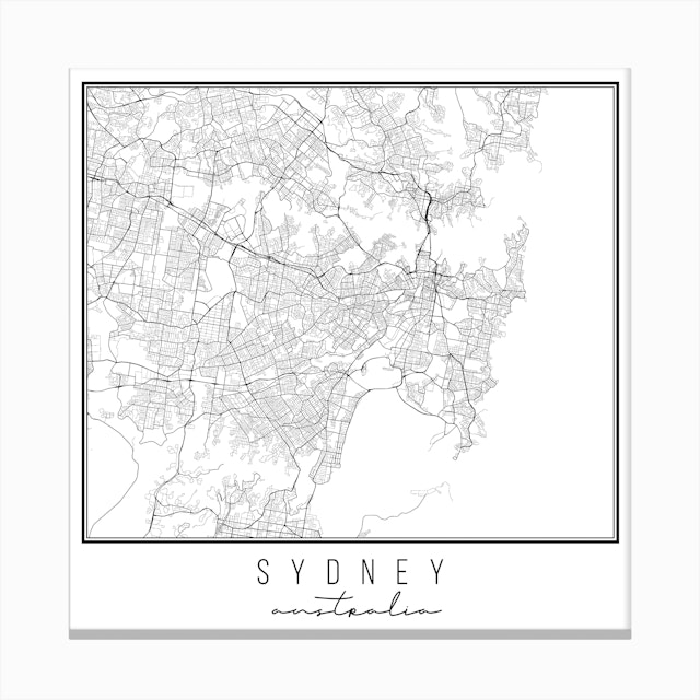 Sydney Australia Street Map Art Print by Typologie Paper Co - Fy