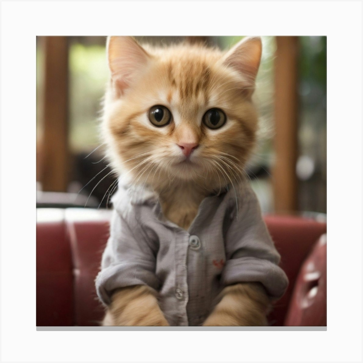 Cat In A Shirt Canvas Print by essamomar Fy