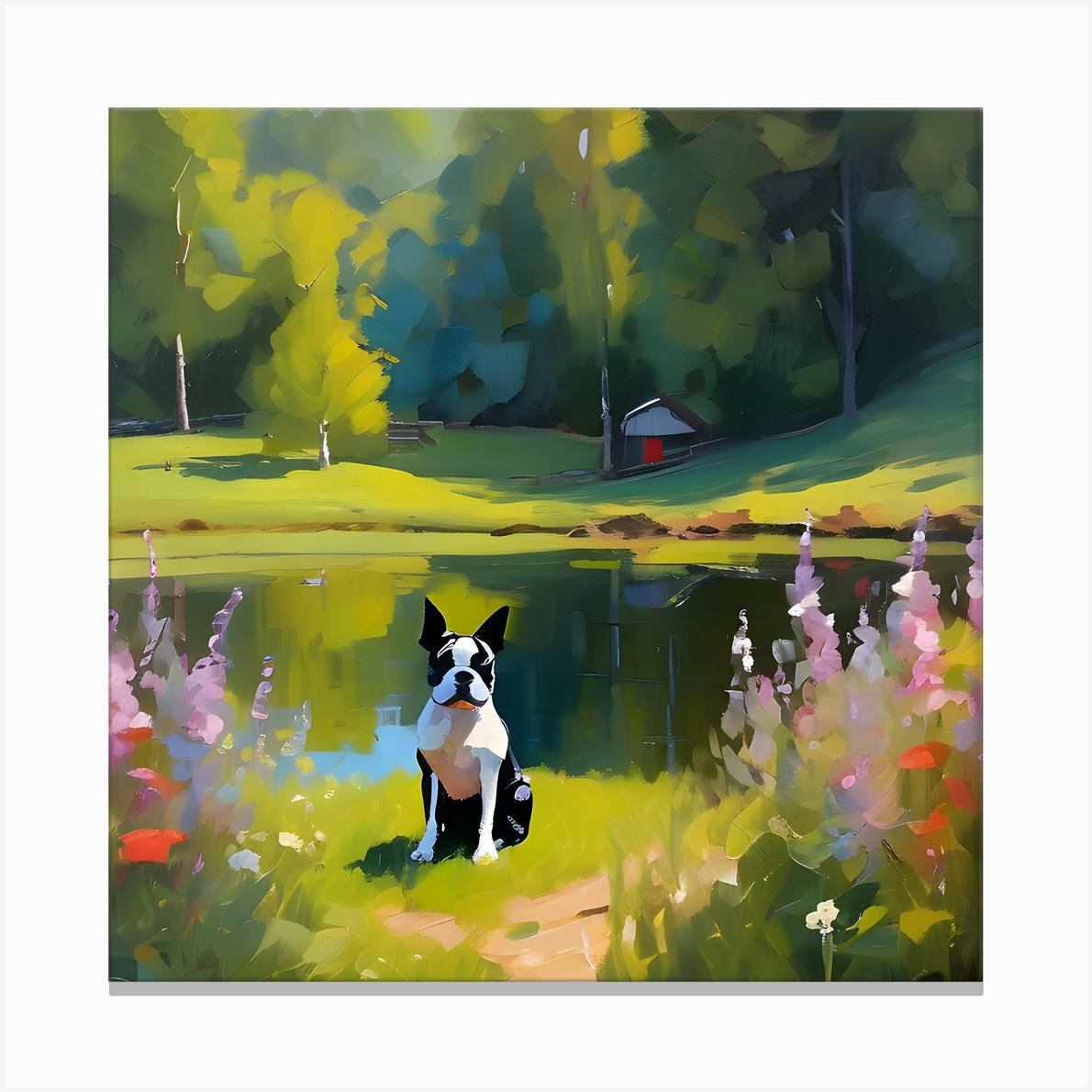 Marc 2024 Tetro Boston Terrier 12x12 print on canvas