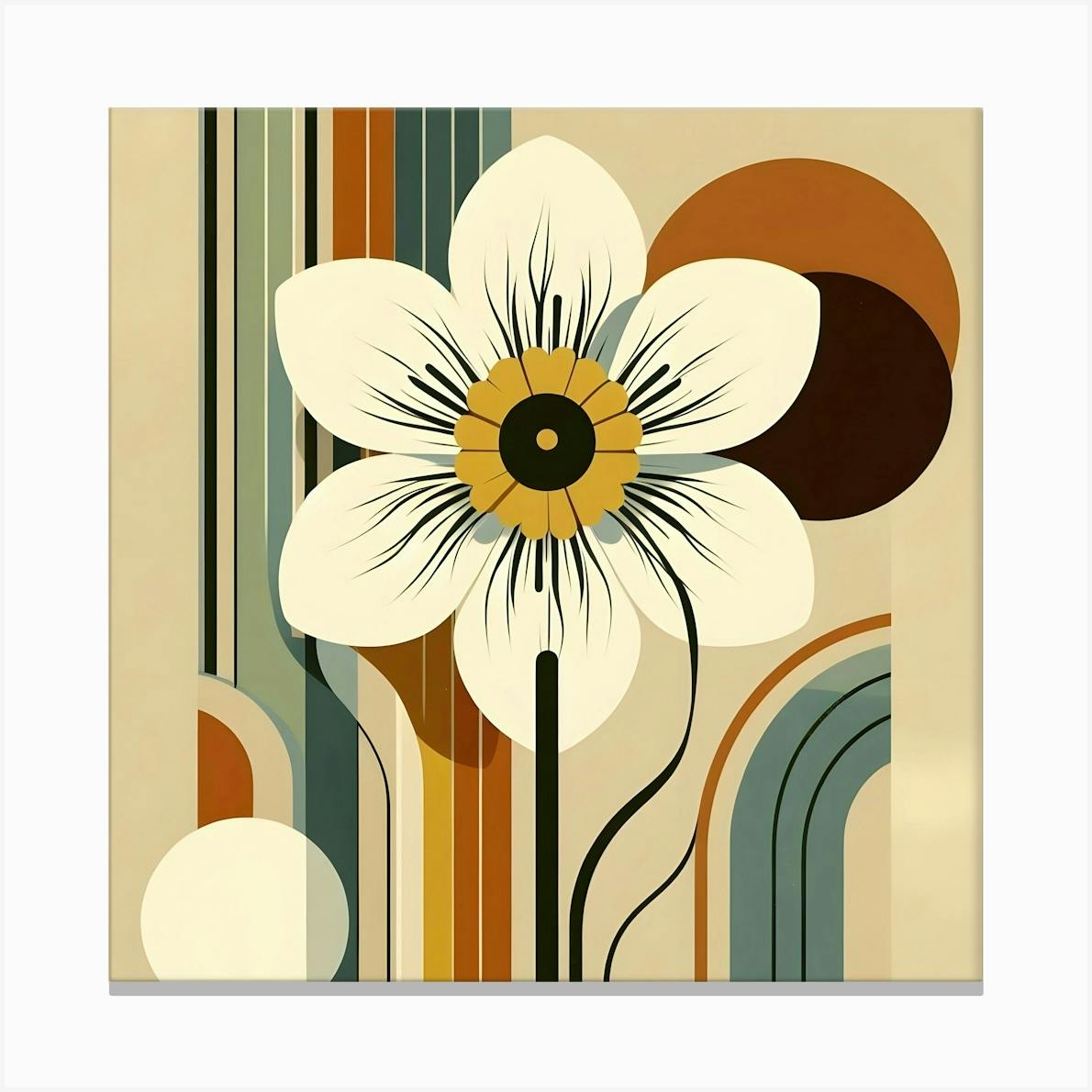 Abstract Flower Print Canvas Print by Smart Gallery - Fy