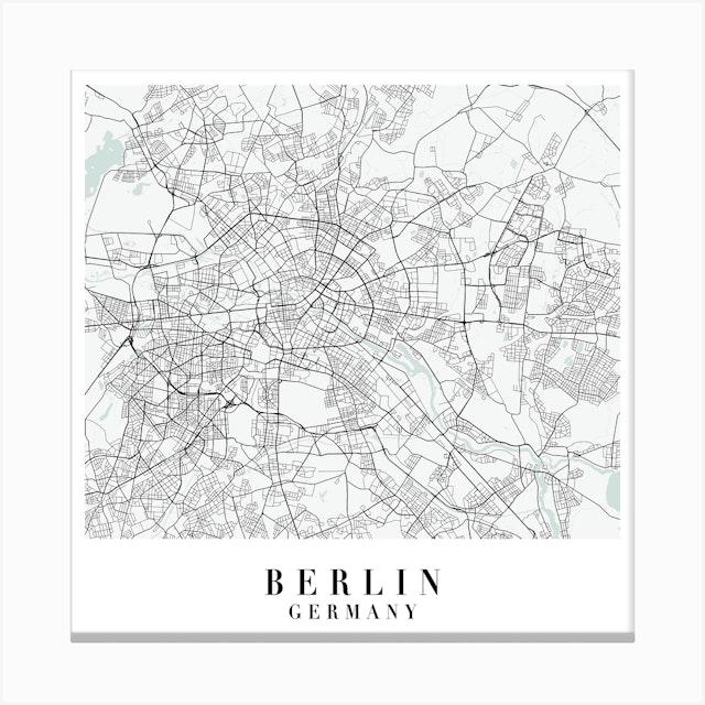 Berlin Germany Street Map Color Minimal Square Art Print by Typologie ...