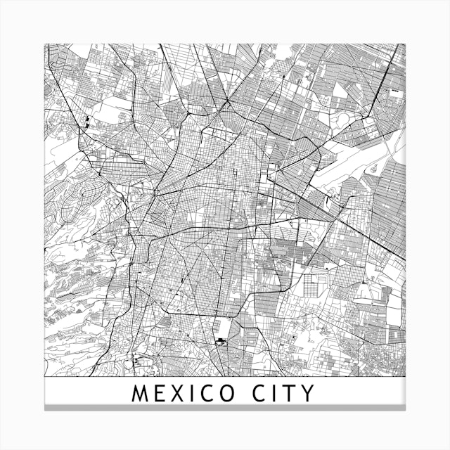 Mexico City Map Art Print by multipliCITY - Fy