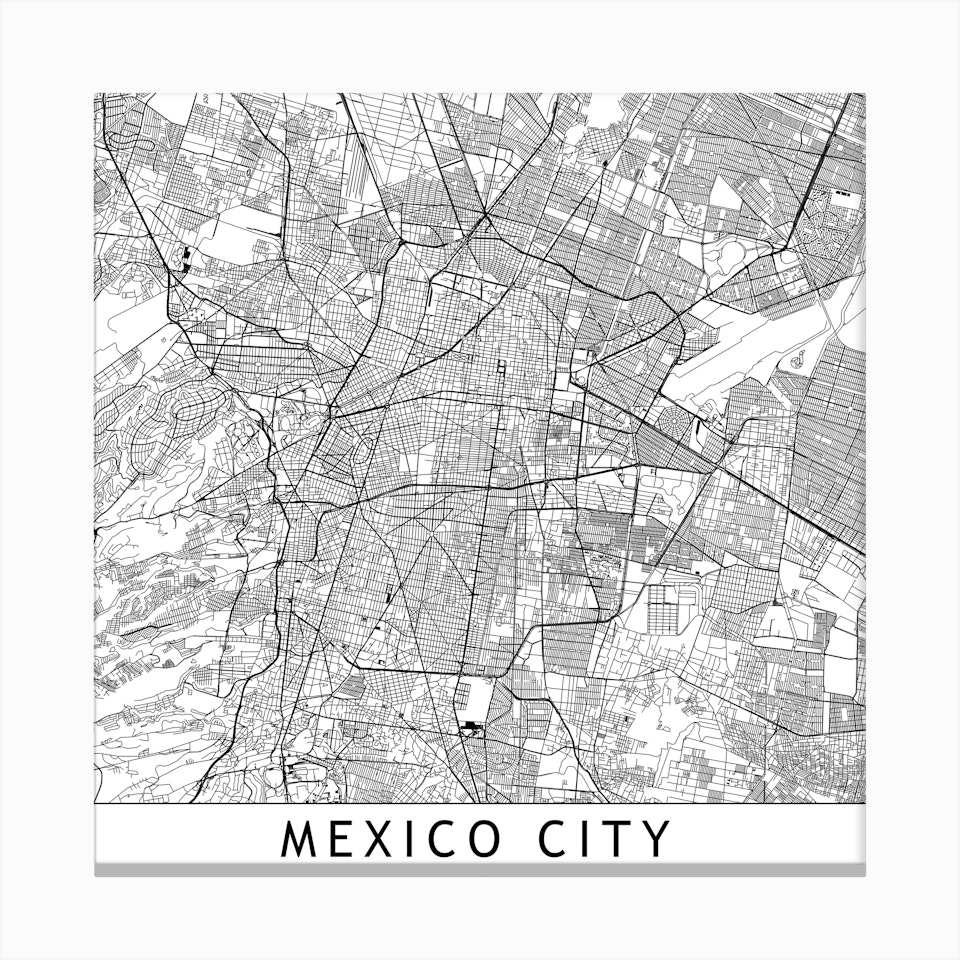 Mexico City Map Art Print by multipliCITY - Fy