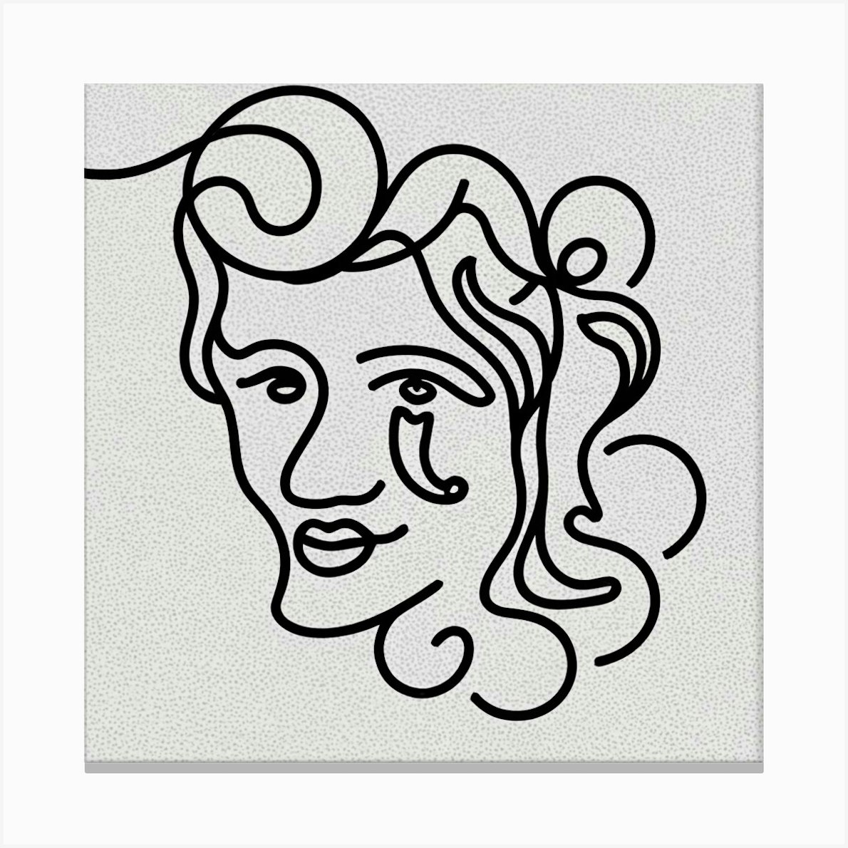 Face Of A Woman one line Canvas Print by coffeu Fy