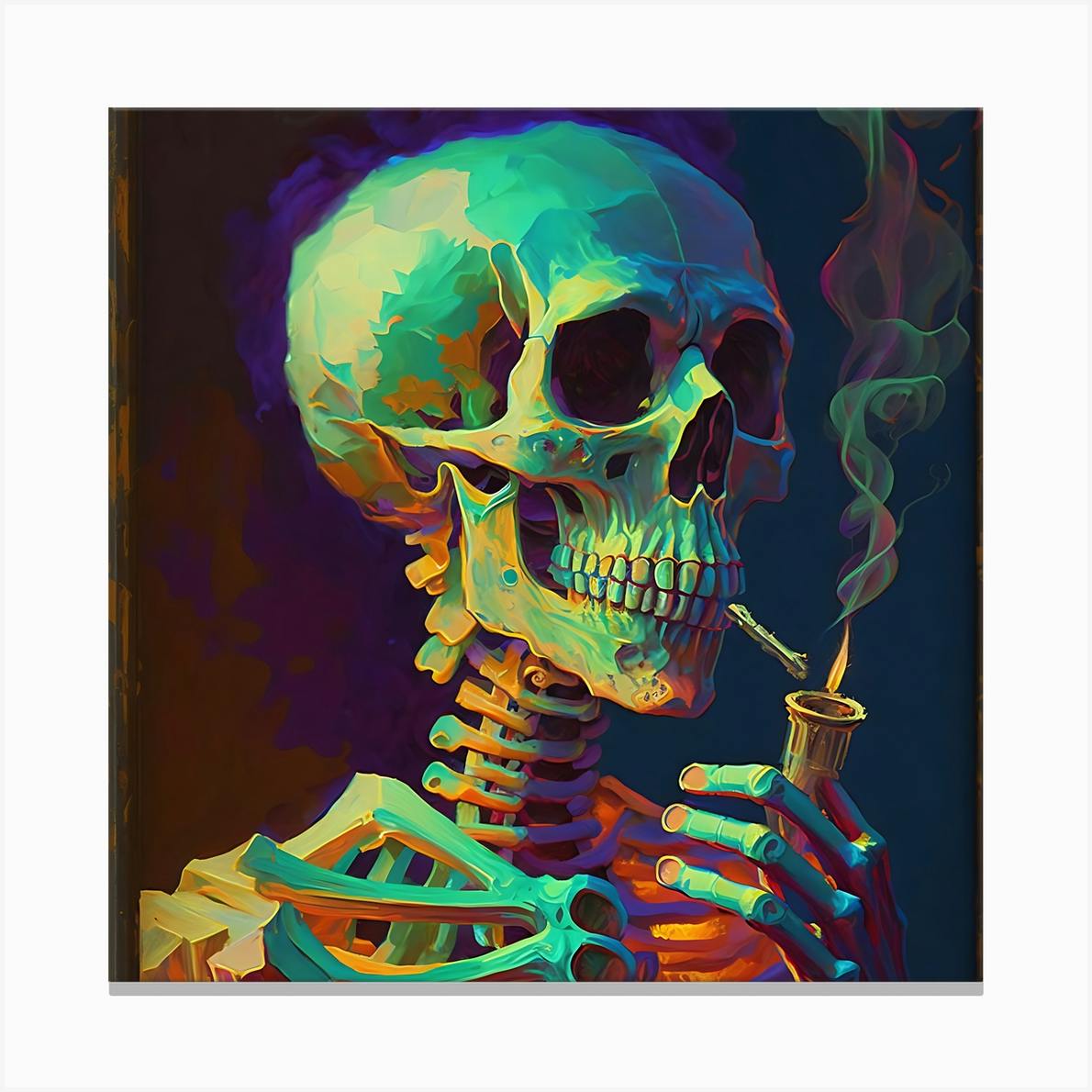 ARTCANVAS Skull of a Skeleton with Burning Cigarette on sale by Vincent Van Gogh Canvas Art Print