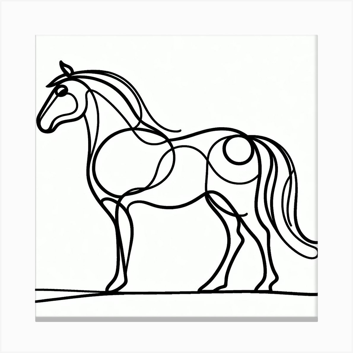 Horse Picasso style 1 Canvas Print by P&V_printable_art - Fy