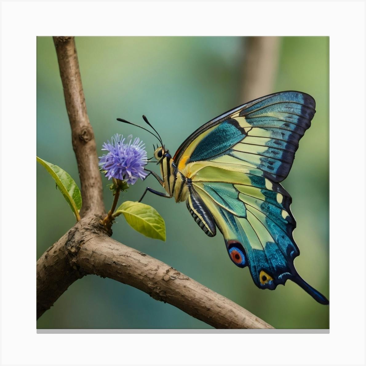 Butterfly watercolor painting, butterfly painting, butterfly on authentic a branch