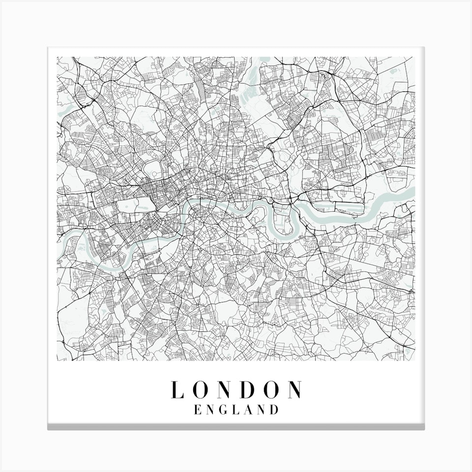 London England Street Map Minimal Color Square Art Print by Typologie ...