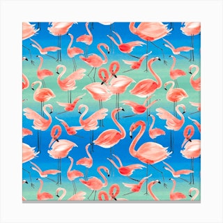 Flamingo Pink Square Art Print by Ninola Design - Fy