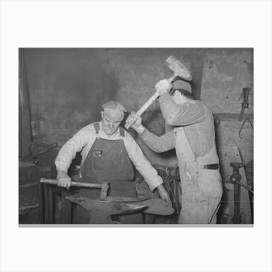 Blacksmith And Helper Pounding Out Plow Point,Depew, Oklahoma By ...