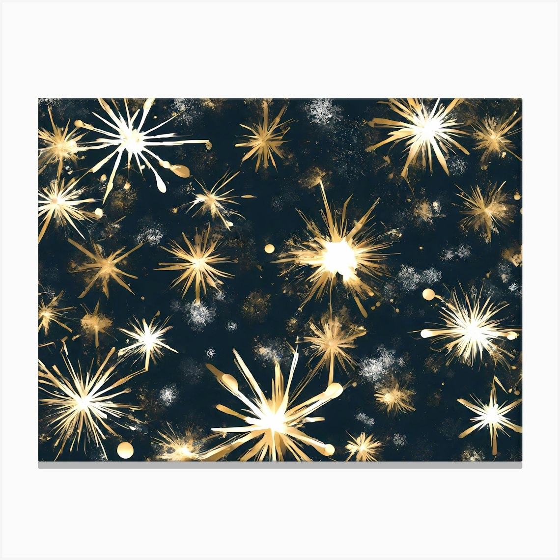 Gold Sparklers vector art Canvas Print by WATER DUST Fy