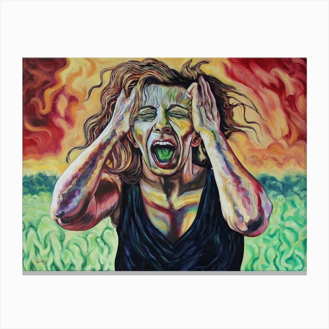 Woman Screaming Canvas Print By Rafael Gluckstern Fy