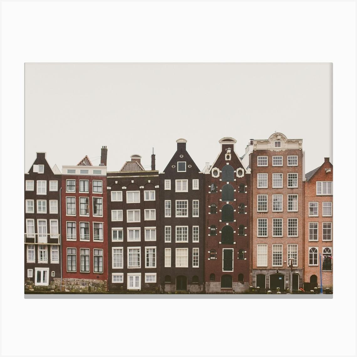 Amsterdam In A Row Canvas Print by Menina Lisboa Fy