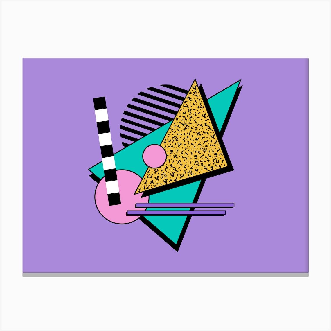 Memphis Pattern Purple Retro 80s Art Art Print by Studio