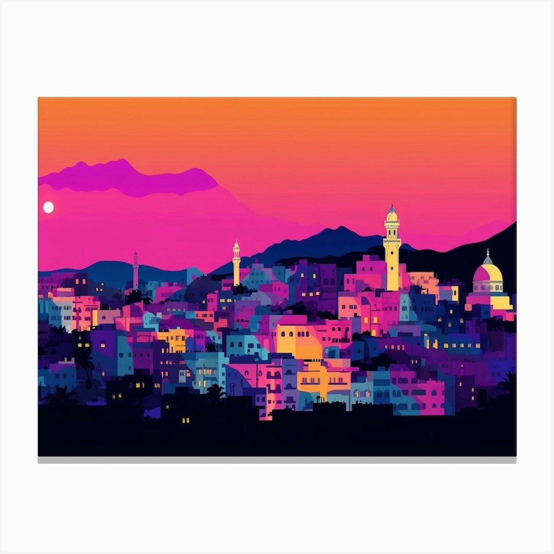 Muscat Skyline 2 Canvas Print by The Art of Adventure - Fy