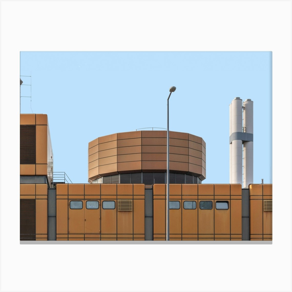 Architecture Brutalism Tegel Airport Orange Canvas Print by Marc ...