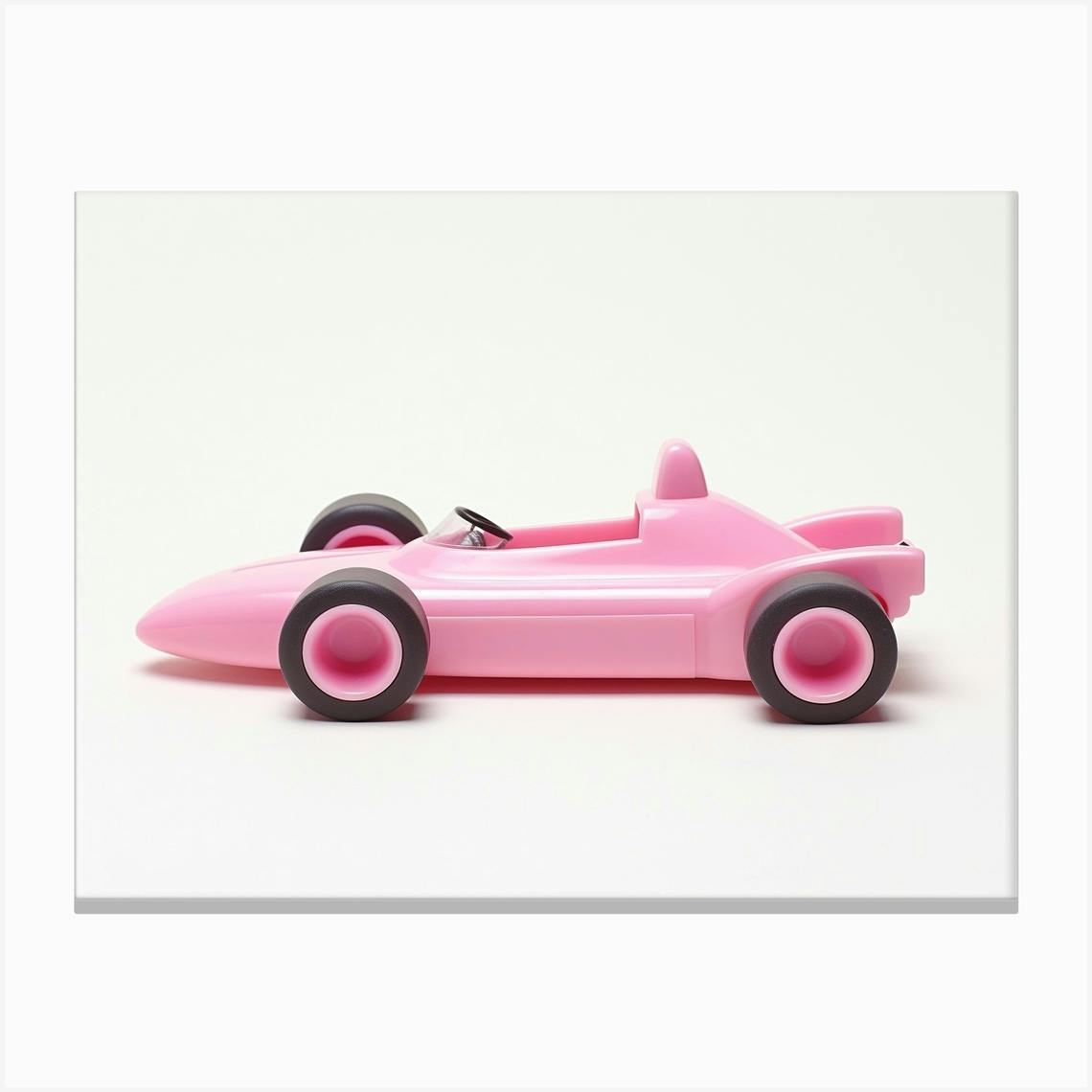 Toy Car Pink Race Car Canvas Print by Scribble Studio Fy