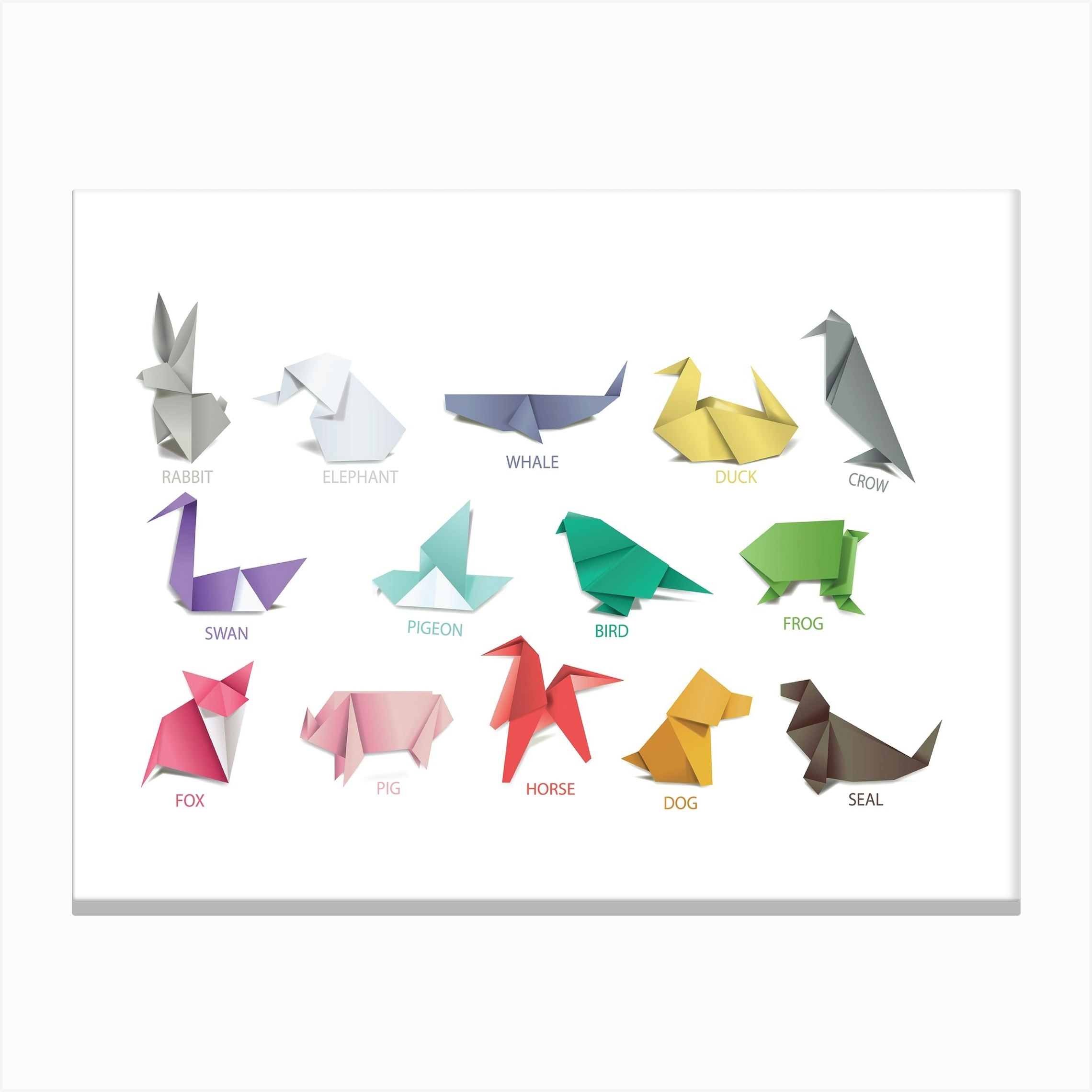 Origami Animals Canvas Print by Pixy Paper Fy