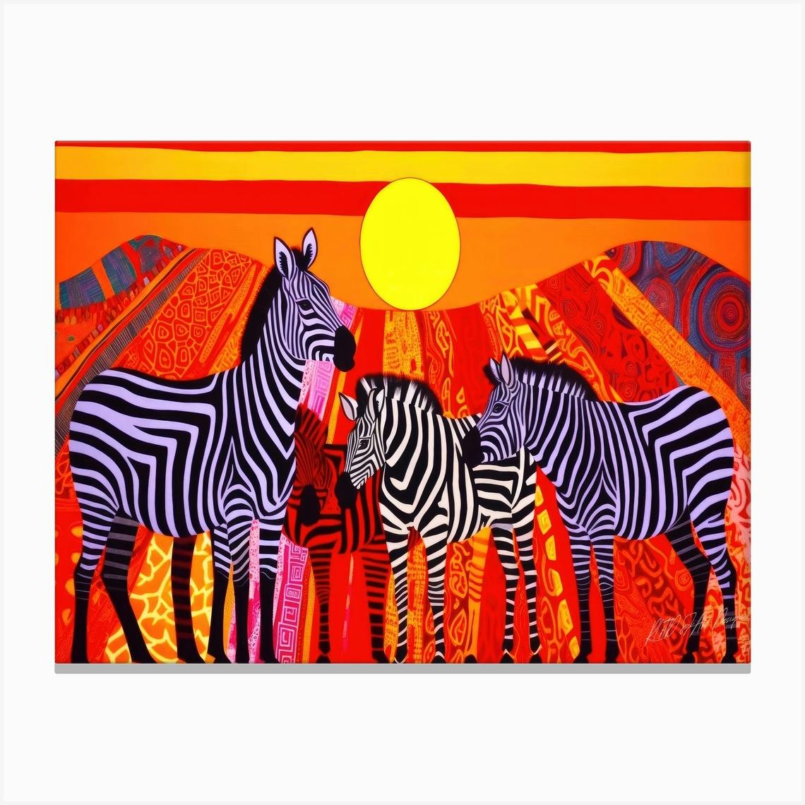 African Zebra high quality Print on Canvas