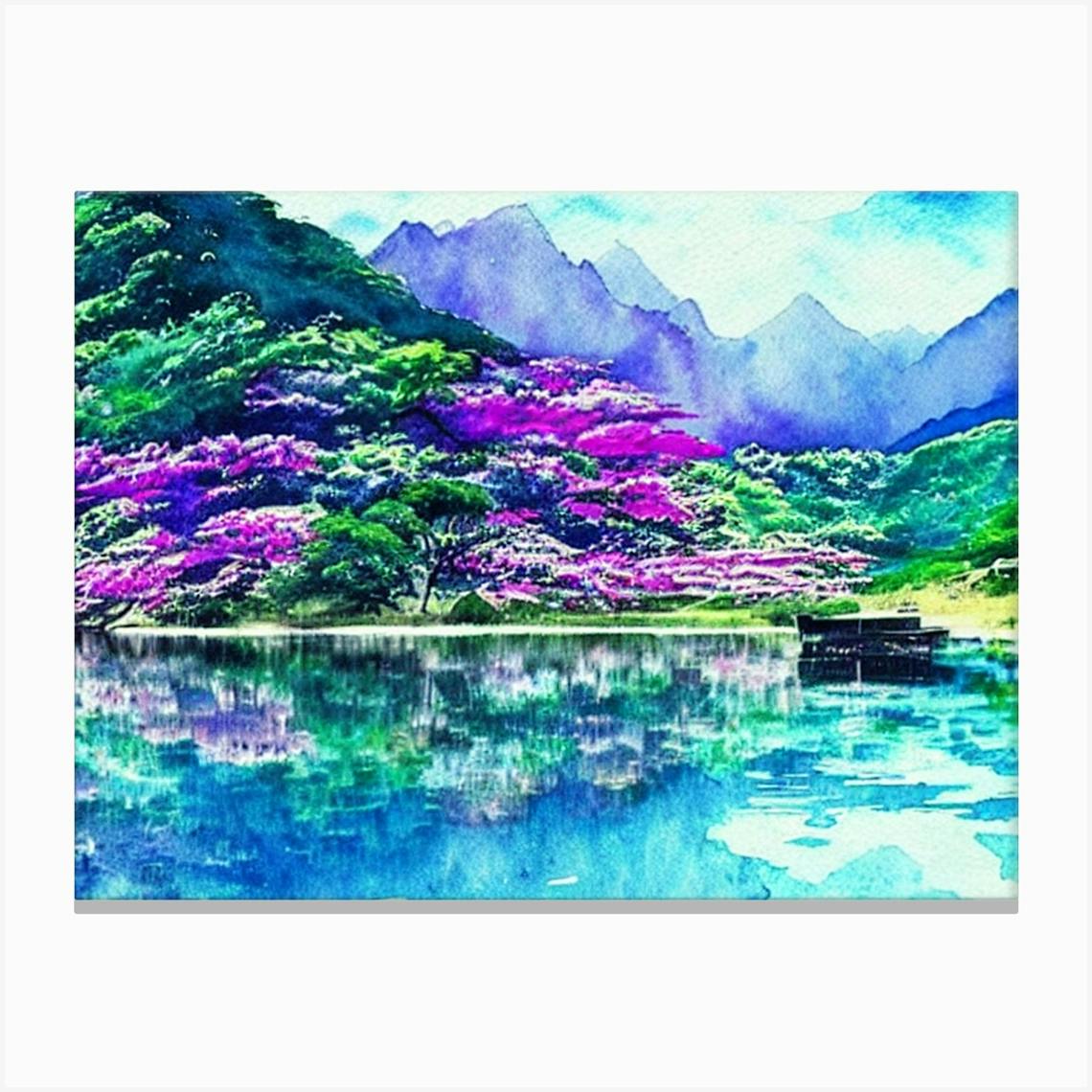 絵画 Mountain Serenity Paint by Numbers - Mountain Serenity – Numbers to Art