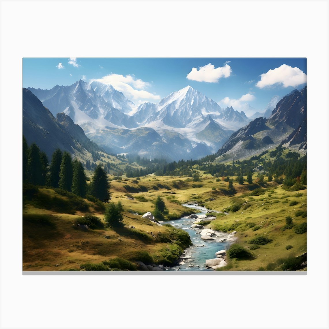 Mountain Valley Landscape Canvas Print by Michael Lawrence - Fy