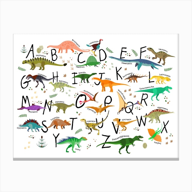 Dinosaur Alphabet Art Print by Piccalilli Prints - Fy