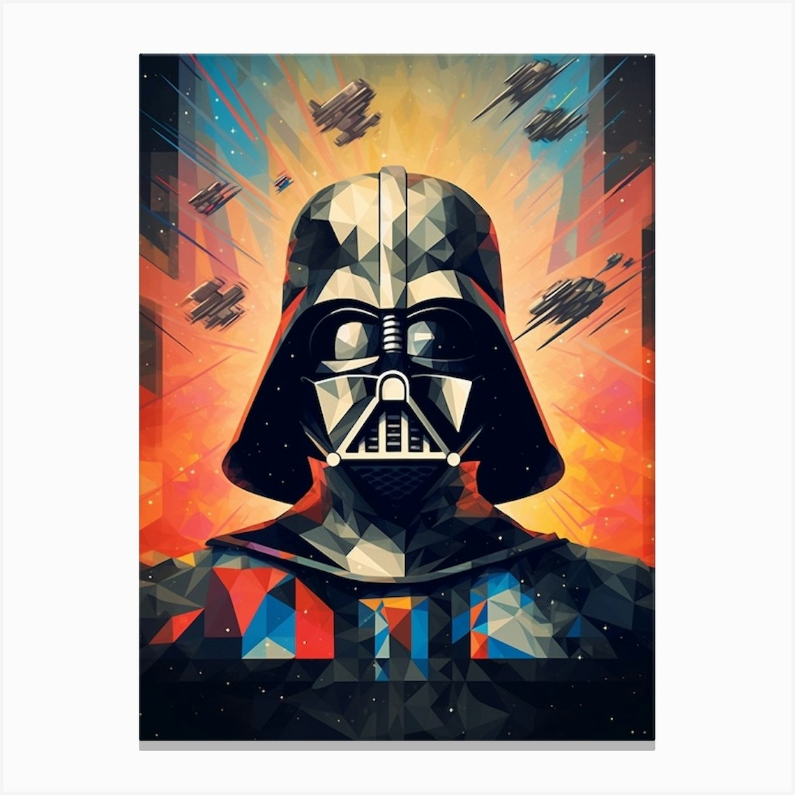 Darth Vader Geometric Canvas Print by Print Cult - Fy