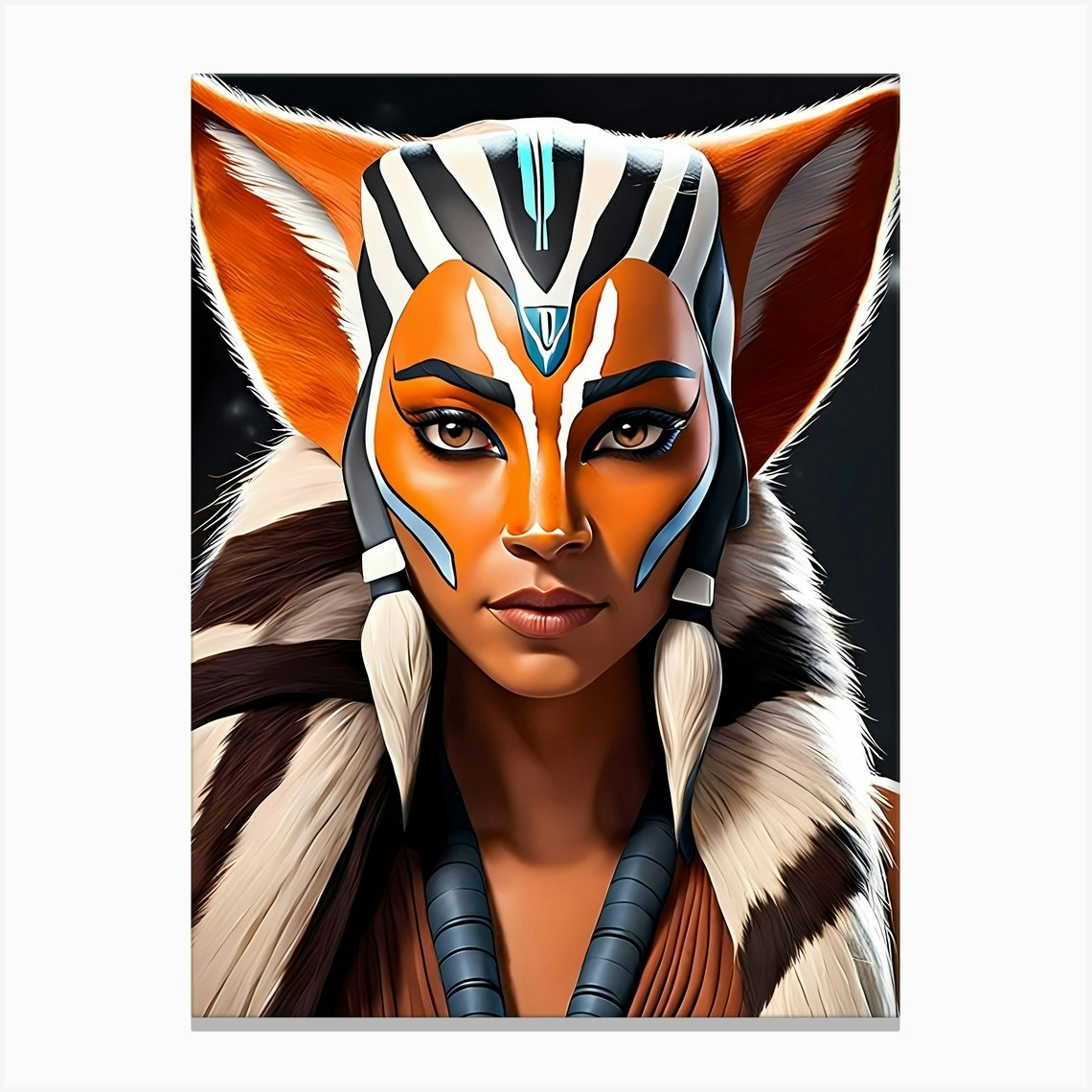 Ahsoka Tano Portrait Star Wars Painting (13) Canvas Print by 1xMerch - Fy