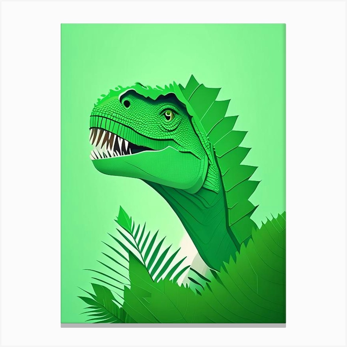 Indominus Rex Cute Mint Dinosaur Canvas Print by Roarsome Art Fy