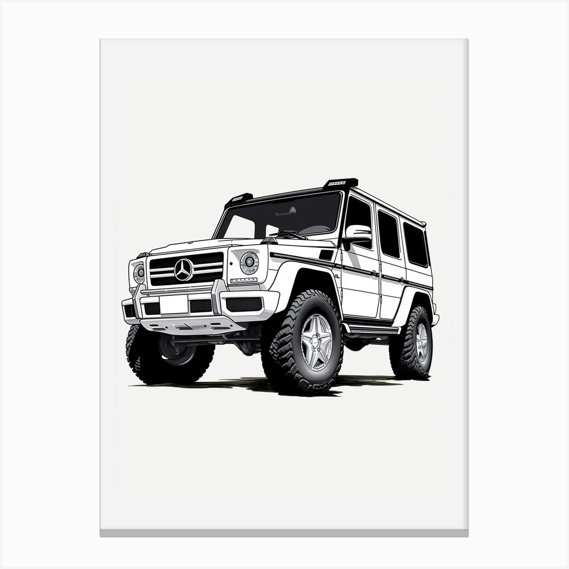 Mercedes Benz G Wagon Line Drawing 6 Canvas Print by RetroRides Gallery