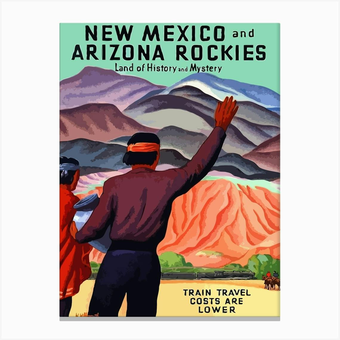 New Mexico And Arizona Rockies, USA Canvas Print by Vintage