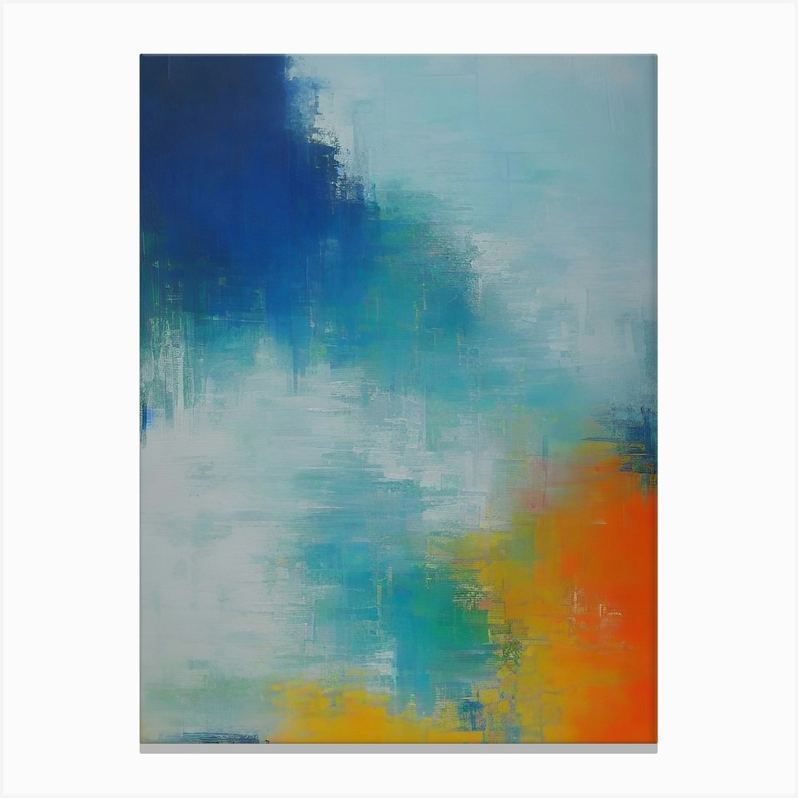 Abstract Painting, Blue Color Canvas Print by Aedias - Fy