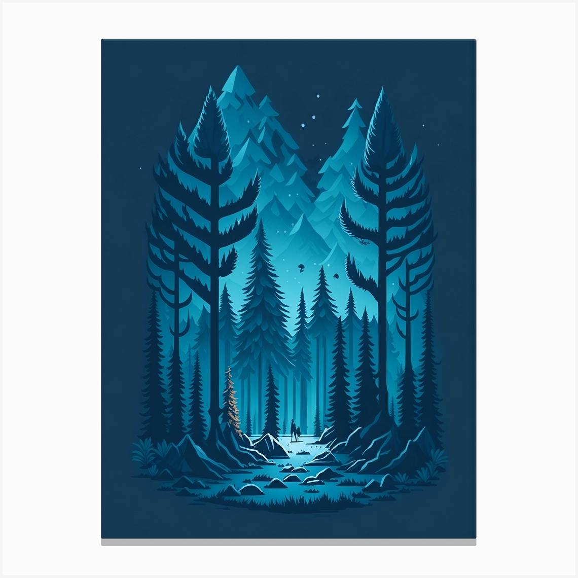 キャンバスドローイング『The forest at night』 キャンバスドローイング『The forest at night』