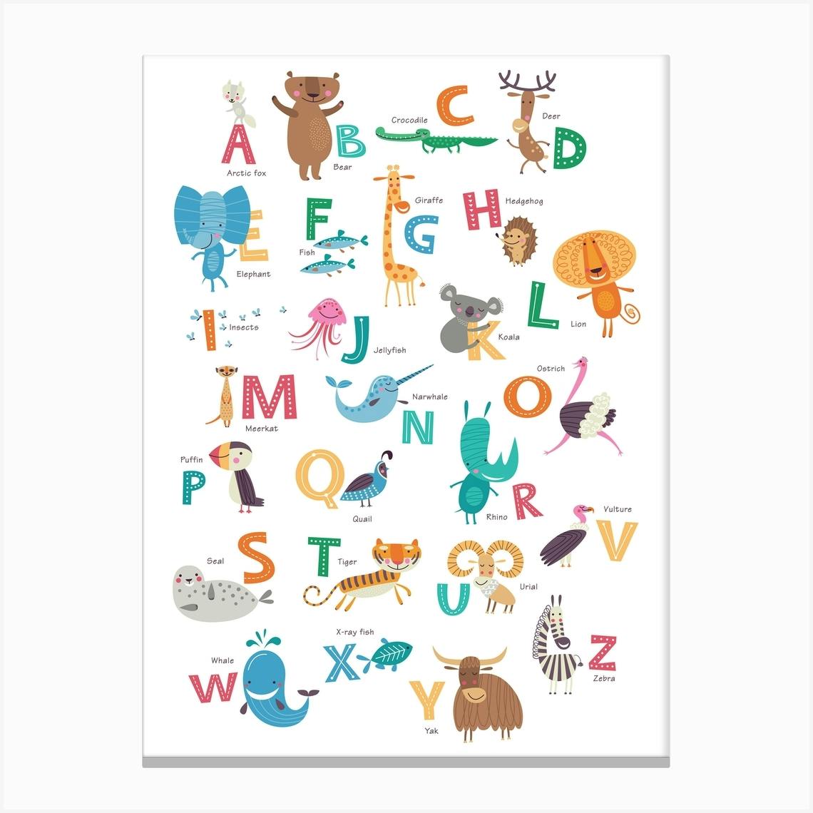 ARTCANVAS Kids Animal Alphabet Letter Q Canvas Art order Print