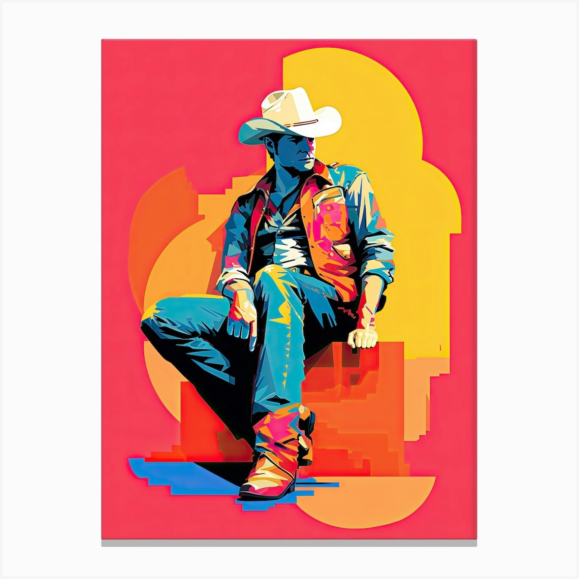 Cowboy pop art Canvas Print by Art-Syndicate - Fy