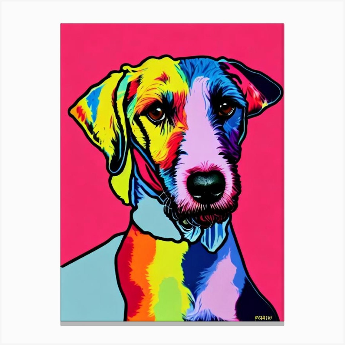 Bedlington Terrier Andy Warhol Style dog Canvas Print by Pooch Prints - Fy