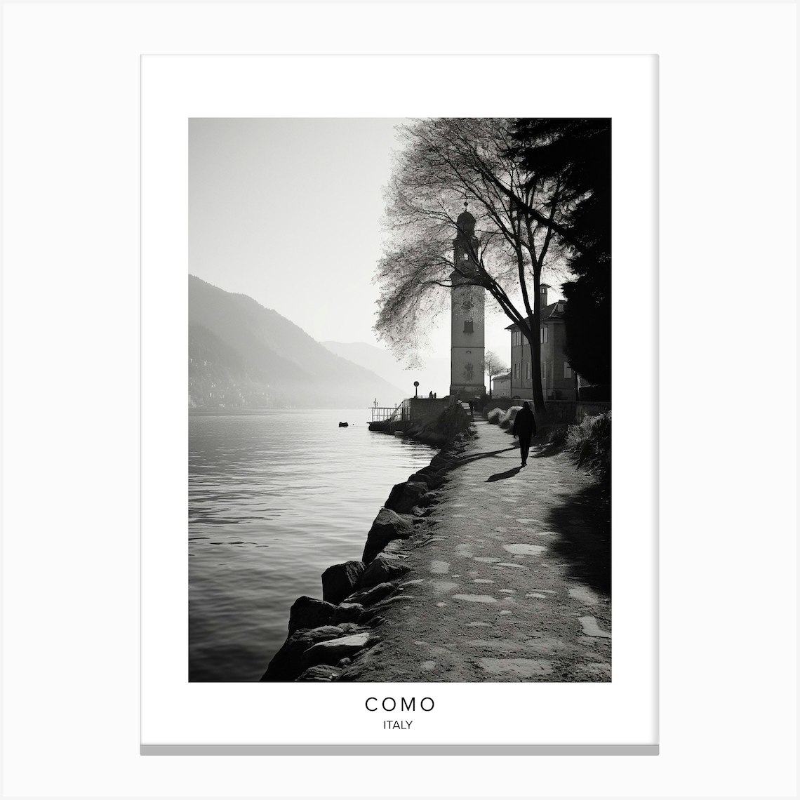 Poster Of Como Italy Black And White Analogue Photography 3 Canvas