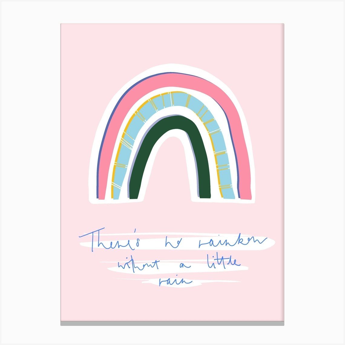 No Rainbow Without Rain Pink Canvas Print by Charlotte Nicholson Fy