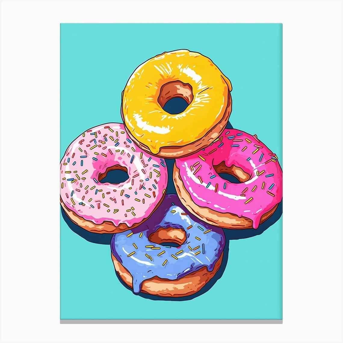 Donuts Pop Art Retro 2 Canvas Print by PopArt Pals - Fy