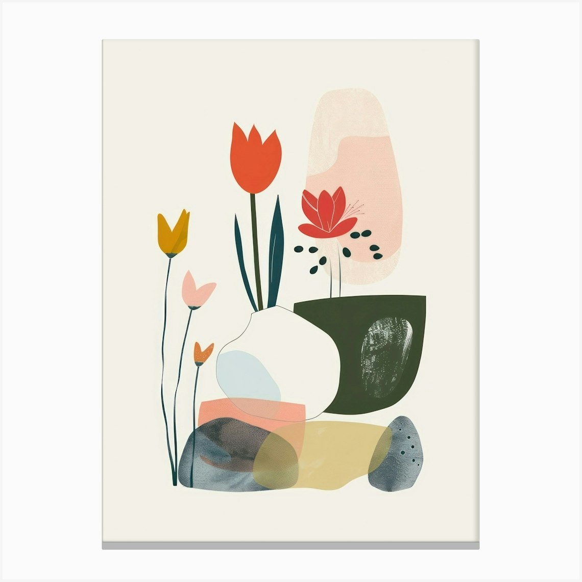 Abstract Objects Collection Flat Illustration 8 Canvas Print by ...