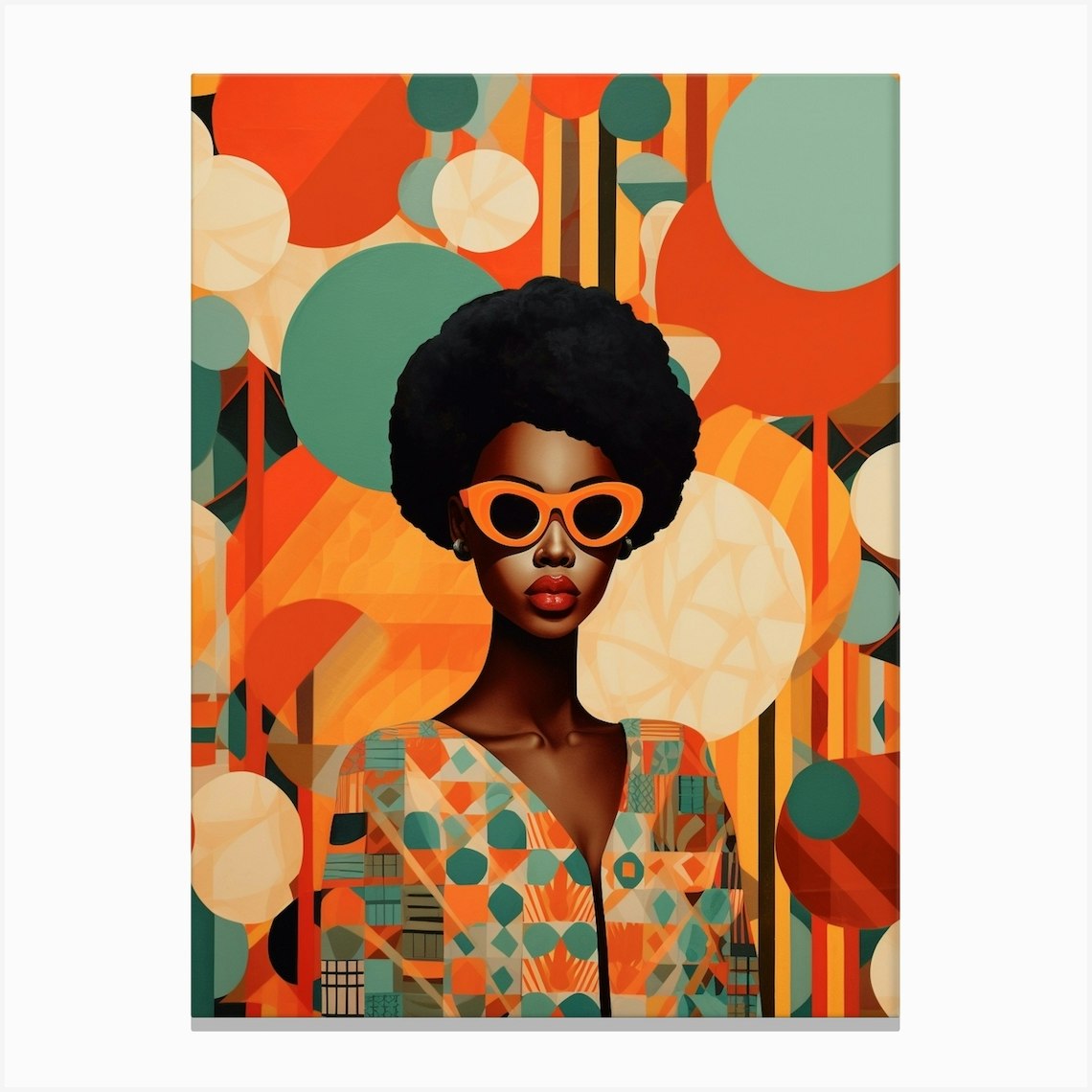 Afrocentric Pattern Illustration 9 Canvas Print by AfroFusion - Fy